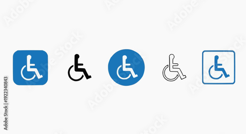Wheelchair Accessibility Icon Set - Universal Disability Symbol Collection