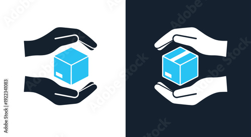 3D box gift icon set flat design vector illustrationBlue icon set - Modern style icon - Vector icon set - Glyph and solid icon set - Icon vector - Flat Design Icon - line icon set