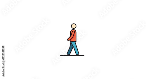 A person walking alone slowly outside.
