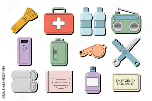 A close up of a bunch of different items that are on a white surface