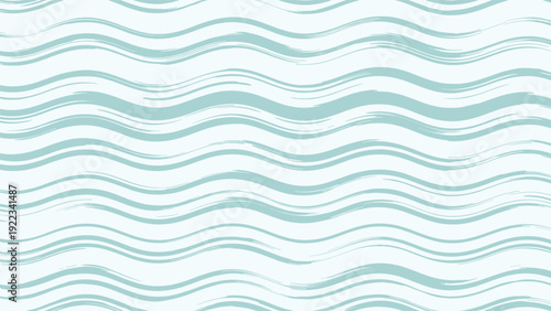 Seamless pattern of horizontal wavy brushstroke lines in a soothing light blue on a clean white background, creating a calm abstract design.