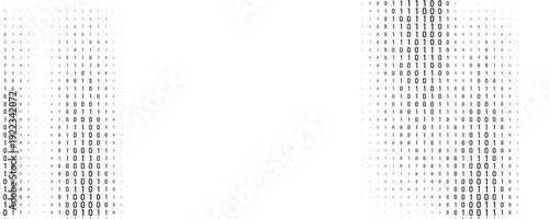 Abstract binary code wave of ones and zeros. Vector graphic pattern with digital stream