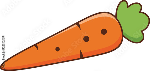 Cute carrot cartoon icon fresh organic vegetable illustration simple flat healthy food design isolated