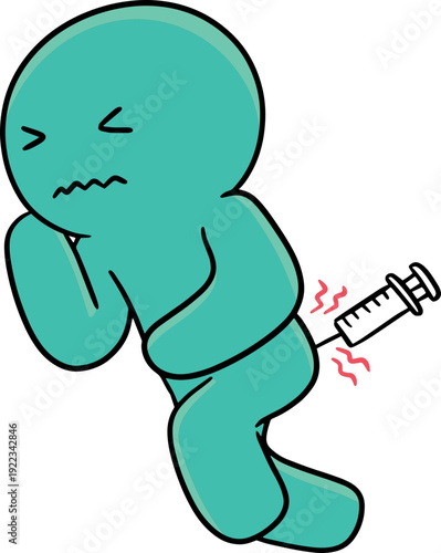 Illustration of injecting medicine