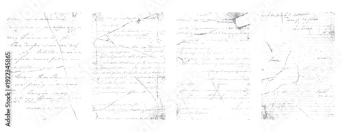 Faded handwritten script on aged paper with distressed texture and ink smudges. Faded handwritten script on aged paper with distressed texture and ink smudges. Faded handwritten script on aged