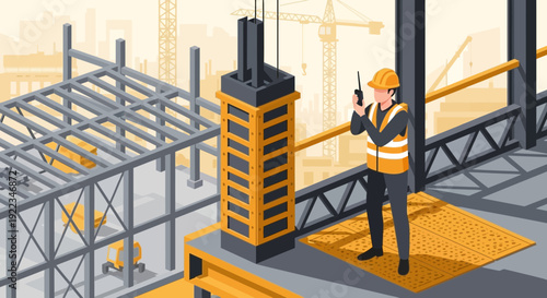 Construction Worker Operating Heavy Machinery Equipment 1.