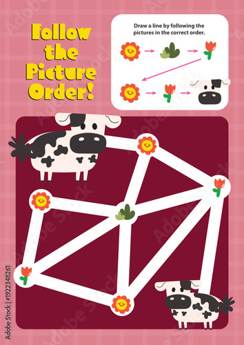 A colorful printable kids worksheet shows children tracing lines to follow a set pattern, designed for fun learning, skill development, and classroom or home education.