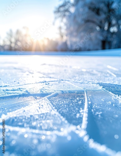 Wallpaper Mural Close-up of frost-covered ice illuminated by bright winter sun. Torontodigital.ca