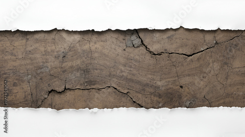 Horizontal torn paper edge. Ripped squared horizontal white paper strips. Vector illustration