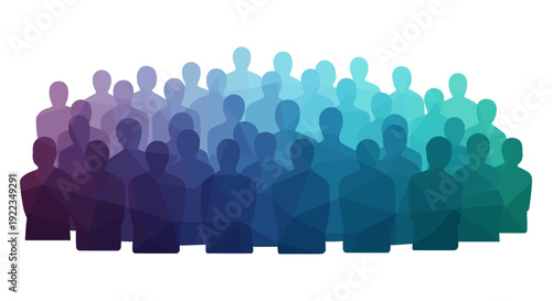 Diverse business team silhouettes collaboration meeting modern office gradient background