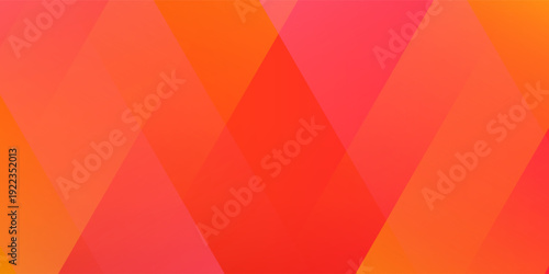 Orange and red modern abstract wide banner with geometric triangle shapes and halftone effect. Yellow and pink abstract background. eps 10