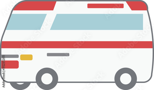 救急車のアイコンイラスト、救急医療と緊急対応のシンボルのイラスト