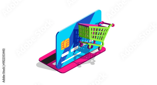 Online Shopping and E Commerce Mobile App Concept Illustration