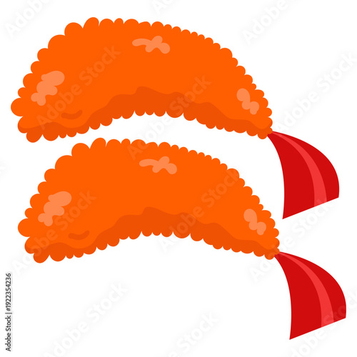 Crispy fried shrimp tempura vector