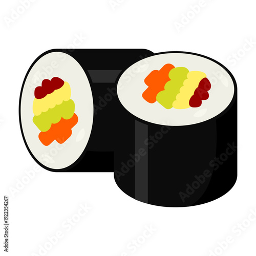 Japanese Maki Sushi Rolls Vector