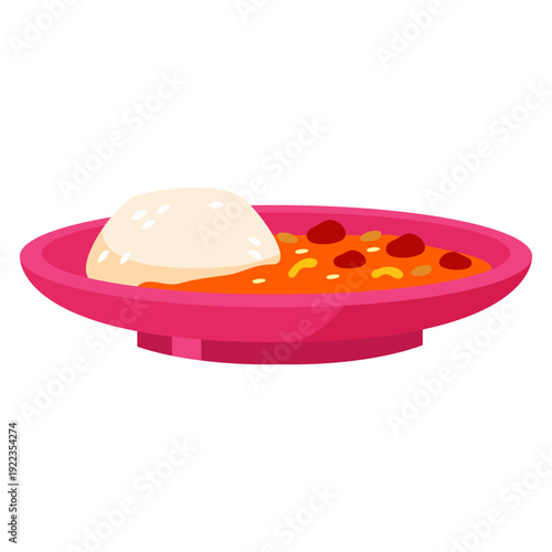 Rice and beans flat illustration