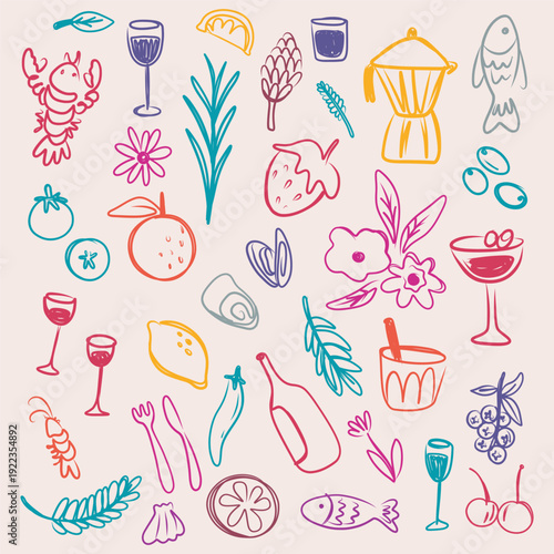 seamless pattern with wine glasses
