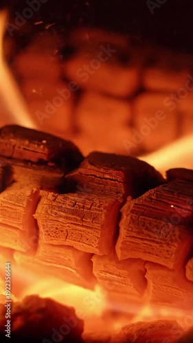 Wallpaper Mural Organic Detail Focusing on the intricate, natural patterns and textures within the firelight. Torontodigital.ca