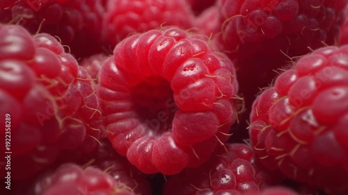 Wallpaper Mural Macro Shot of Vibrant Red Raspberries with Intricate Texture and Detail raspberry fruit Torontodigital.ca