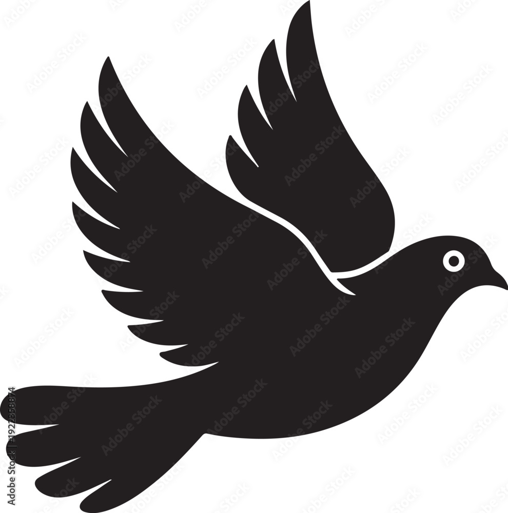 Obraz premium Flying Dove Silhouette Vector