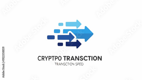 Cryptocurrency transaction speed logo symbol.