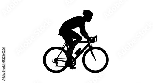 Professional cyclist riding bicycle with focused expression