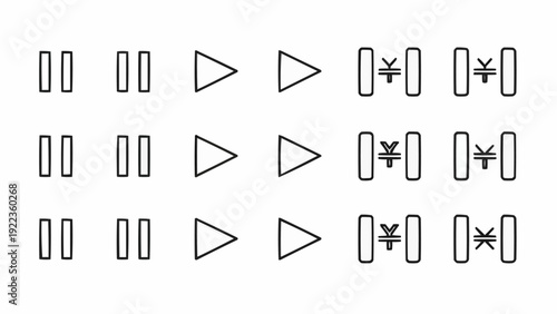 Various currency and play icons.
