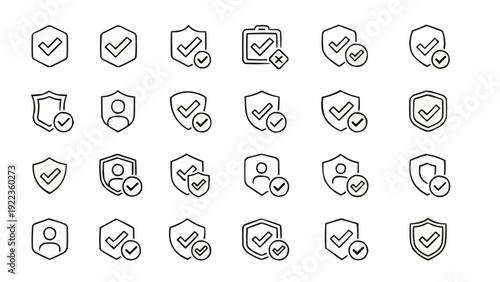 Security icons with check marks.