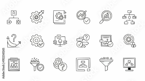 Business icons for marketing strategy.