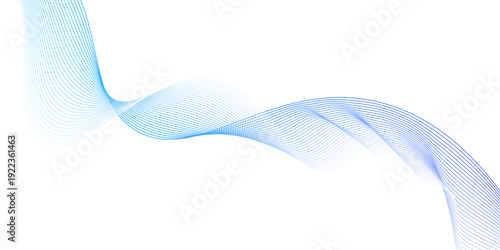 abstract blue wave line background. technology futuristic blue waves curve lines banner background design. Blue lines vector illustration. Curved wave.