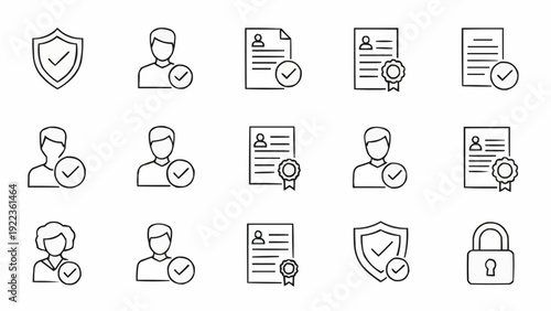 Security icons with people verified.