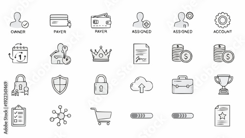 Business icons and symbols collection.
