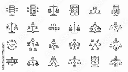 Business icons for law and justice.