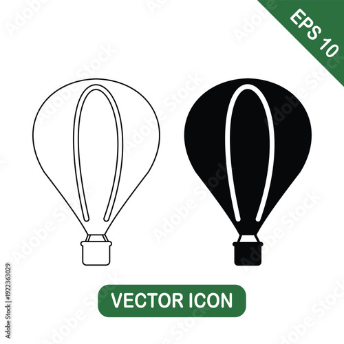 Hot Air Balloon Icon Set