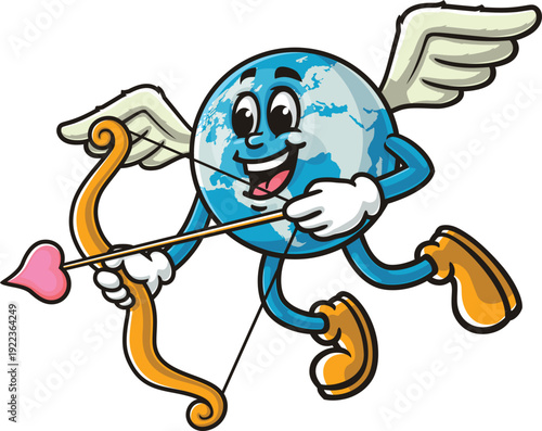 Wallpaper Mural Earth mascot cartoon is becoming cupid Torontodigital.ca