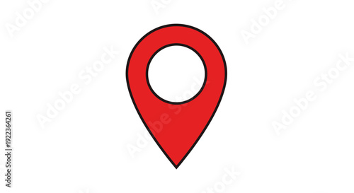 Red Location Pin Icon for Map Navigation.