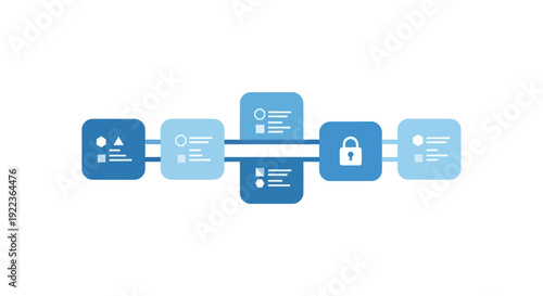 Digital Identity and Security Flowchart with User Profiles and Lock Icon.
