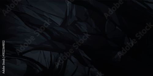 Dark Abstract Fabric Texture with Flowing Folds and Shadows.