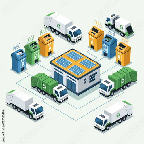 Sustainable Energy Facility with Solar Panels.
