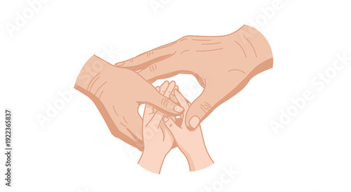 Hands holding small human figure.
