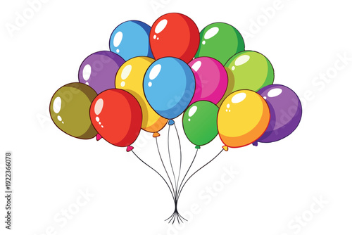 balloon bunches vector on white background