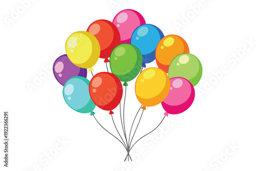 balloon bunches vector on white background