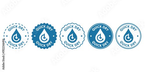 Professional Quick Dry Feature Certification Badges and Textile Technology Quality Stamps for Performance Apparel and Fabric Manufacturing