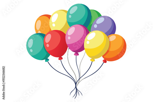 balloon bunches vector on white background