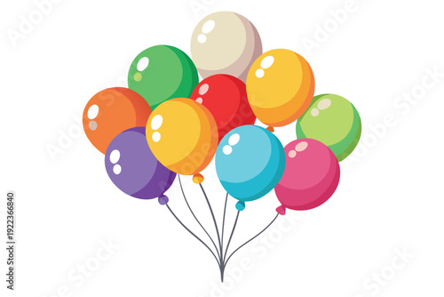balloon bunches vector on white background