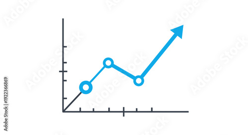 Blue line graph showing upward trend with circular markers.