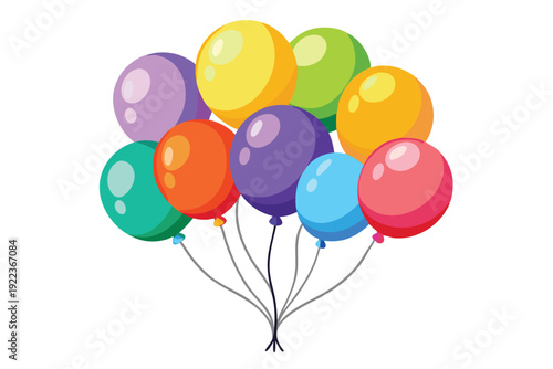 balloon bunches vector on white background