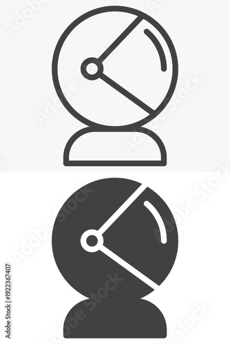 Astronaut helmet icon set in line and solid style. Outline and solid vector icon with editable stroke. Space helmet sign and symbol for cosmos theme icon.