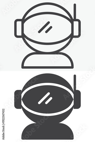 Space suit icon set in line and solid style. Outline and solid vector icon with editable stroke. Astronaut suit sign and symbol for space exploration icon.