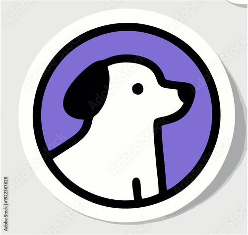 Black and white dog head profile.